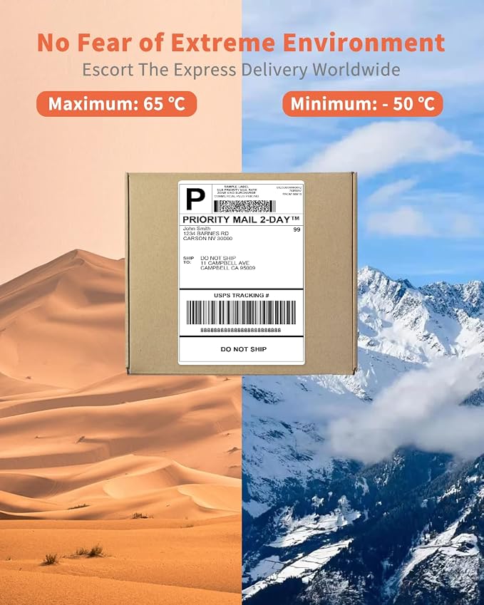 Phomemo Thermal Labels 4x6 for Shipping Packages, Direct Printer Label Paper 4x6 Shipping Labels Compatible with Rollo Zebra Btother MUNBYN Phomemo Nelko Omezizy, 500 pcs Shipping Seals Sticker | Compatible with JADENS/NULLTONEX/Nelko/KNAON/Phomemo/Rol...