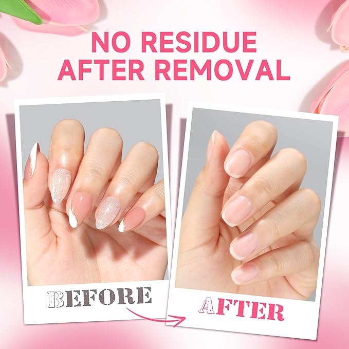 UNA GELLA Lamp-Free Semi Solid Nail Glue for Press Ons: 10ml and Soak Off Gel Nail Glue Remover for False Acrylic Nails 12ml, Super Strong G lue Quick Removal Kit