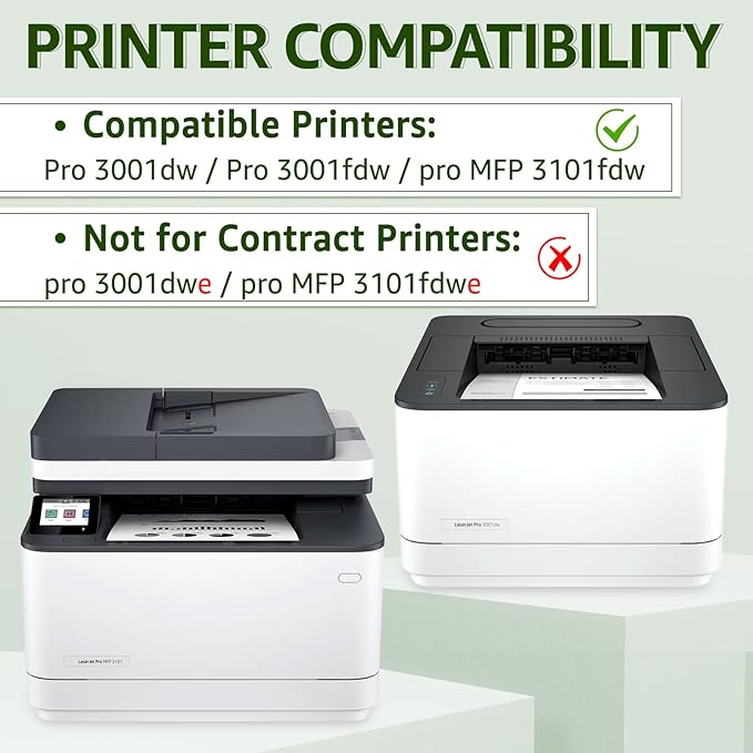 greencycle 138A W1380A [with Chip] Compatible Black Toner Cartridge Replacement for HP 138A W1380A 138X W1380X Work with LaserJet Pro 3001dw 3001fdw MFP 3101fdw Series Printer Ink ( 1-Pack )