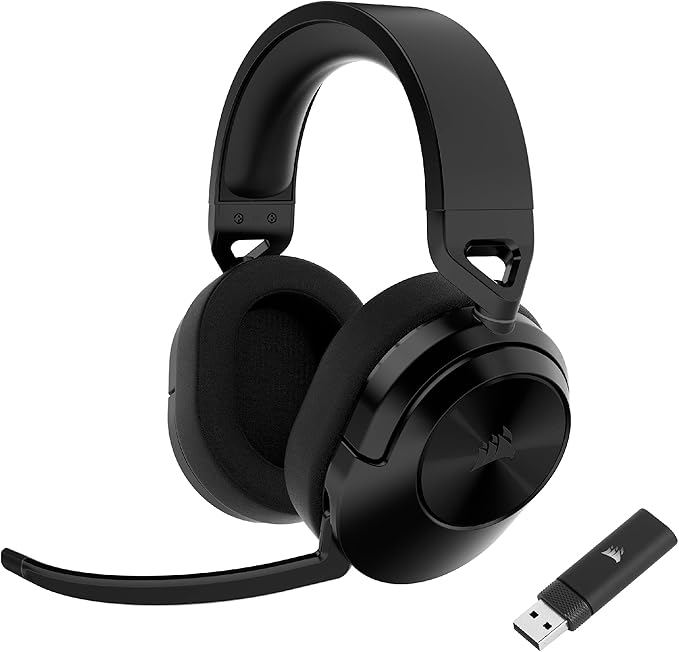 Corsair HS55 Wireless Multiplatform Lightweight Gaming Headset with Bluetooth - Dolby 7.1 Surround Sound - iCUE Compatible - PC, PS5, PS4, Nintendo Switch, Mobile - Black