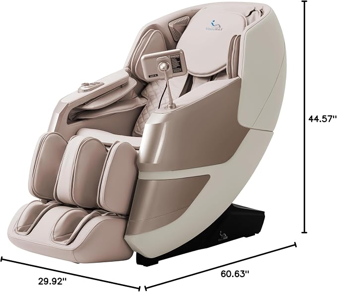 MT339 4D Massage Chair, Full Body Recliner, OTA Update, Golden | Yoga stretch, 22+5 modes, body scan, app and AI Voice Control, auto footrest, 166° zero gravity and heat for daily comfort.
