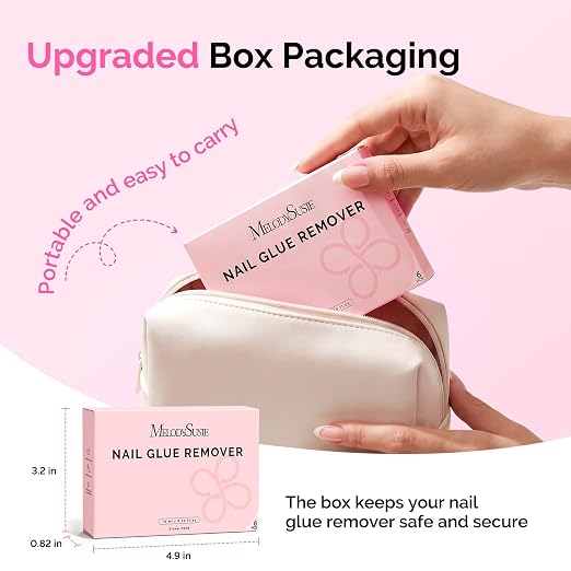 MelodySusie 6Pcs Nail Glue Remover for Press on Acetone Free 10ML | Fast Precise Gentle Removal Semi Nail Glue Gelly Gel Tabs Quick-dry Glue Nail polish (No Cured) Nail Strip