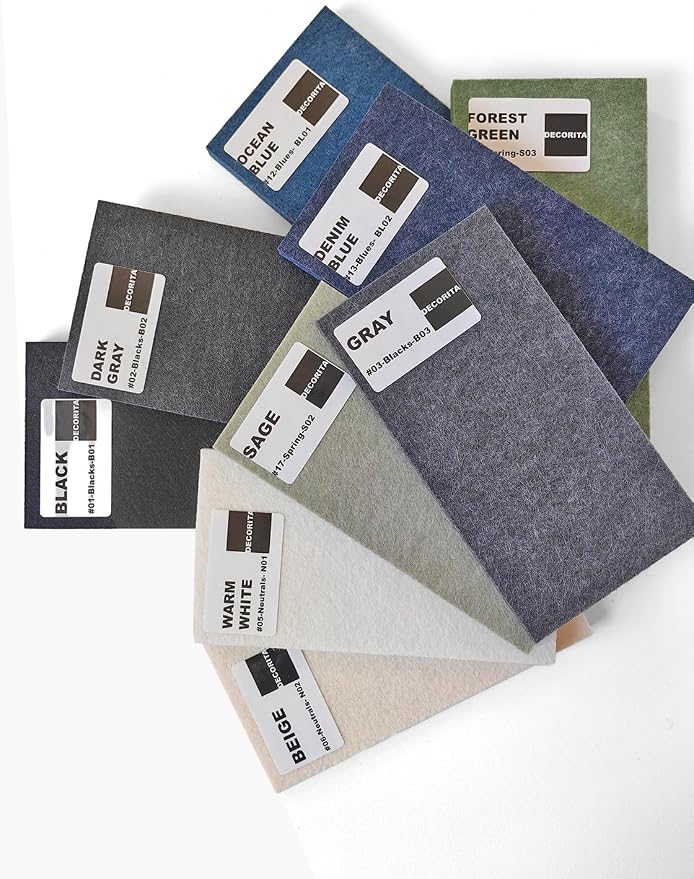Felt Wall Tiles | Large Cork Board Alternative | Aesthetic Felt Bulletin Board for Office, Home & Classroom | Large Cork Boards for Walls Pinboard (12-Pack) | Gray