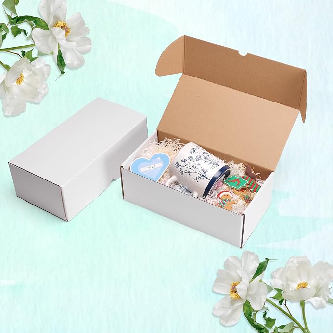 WIFTREY 12x6x4 White Shipping Boxes Set of 20, Small Corrugated Cardboard Mailer Box 12 x 6 x 4 for Packaging Small Business