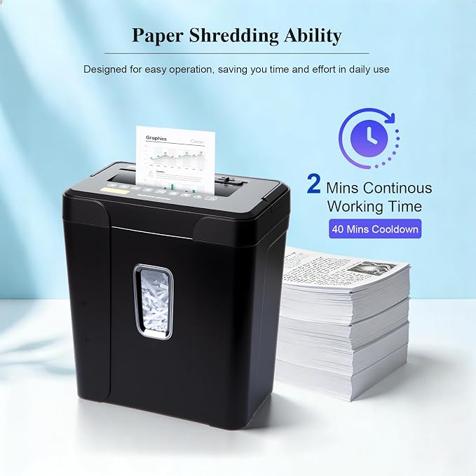 Wingwise 14 Sheets Paper Shredder for Home Office | P-4, 2 Mins Runtime, 5.5 gal, Cross Cut, Shreds Credit Cards & CDs