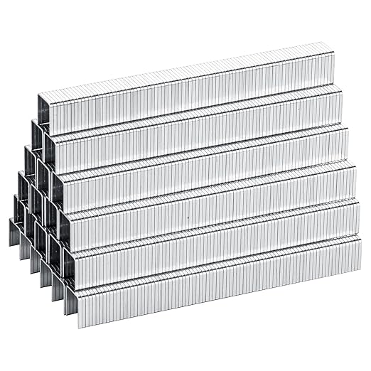 meite T50 Staples, 1/2 Inch Heavy Duty Staples for Staple Gun, Galvanized 20 Gauge 3/8 Inch Crown Staple for Upholstery, Construction, Furniture (1 Case)