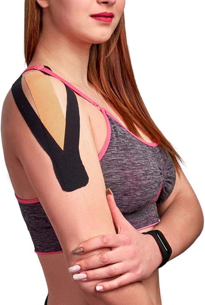 3 Pack Kinesiology Tape, 4in x 5.5yd Water Resistant Muscle Support Adhesive Sport Tape for Pain Relief, Latex Free Cotton Elastic Athletic Tape for Joints, Knee, Ankle, Shoulder, Wrist