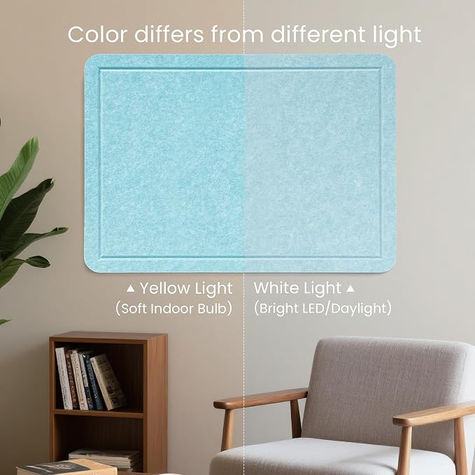Felt Bulletin Board 24x18 inches, Decorative Pin Board for Home & Office | Cork Board Alternative for Wall with Push Pins, Display Mood Board for Photos, Notes & Reminders