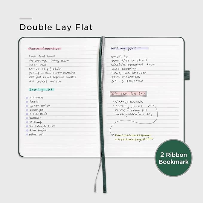 &And Per Se Lined Notebooks 3-Pack Gift Set, A5 Hardcover Journals, 160 Pages 100gsm Thick Paper, 3 Assorted Colors (Brown, Blue, Green) – Gift for Men