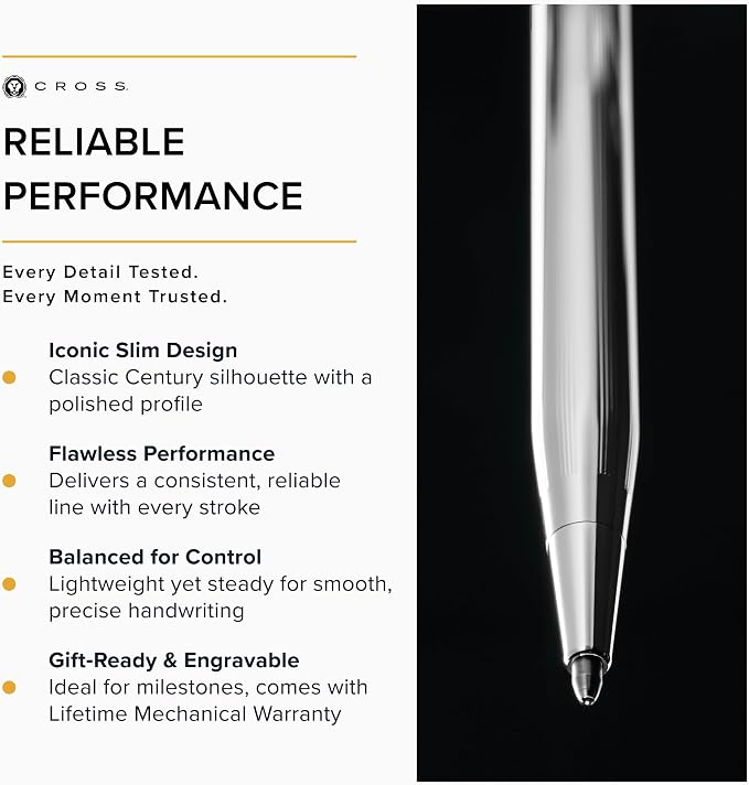 Cross Classic Century Ballpoint Pen, Multiple Colors, Black Ink | Refillable Ballpoint Pen for Effortless Writing, Durable Construction, Premier Distinctive Look, Gift-Ready, Medium Point