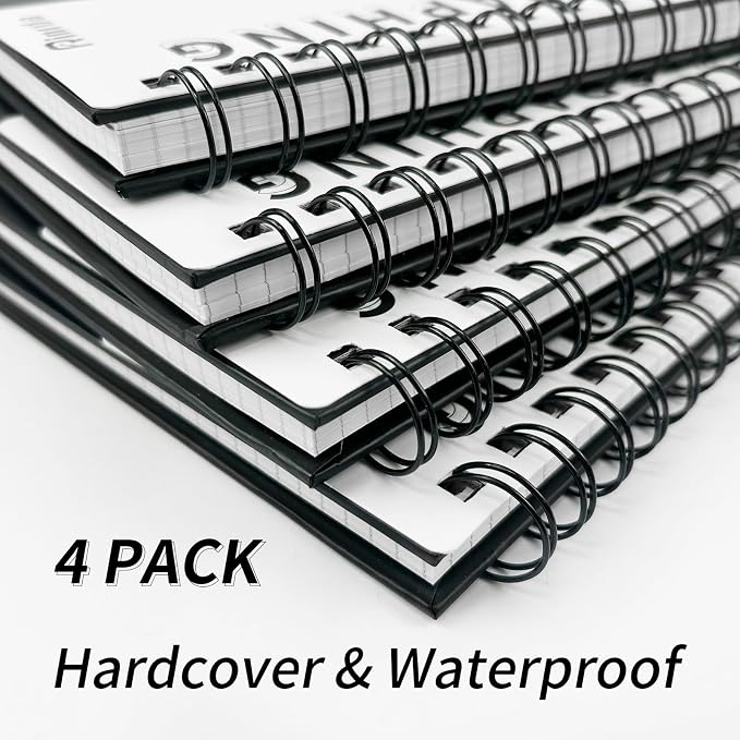 Blank Spiral Notebook 8.5" x 11" | 4 Pack unlined spiral notebook Blank Journal A4 Unlined Journals for drawing
