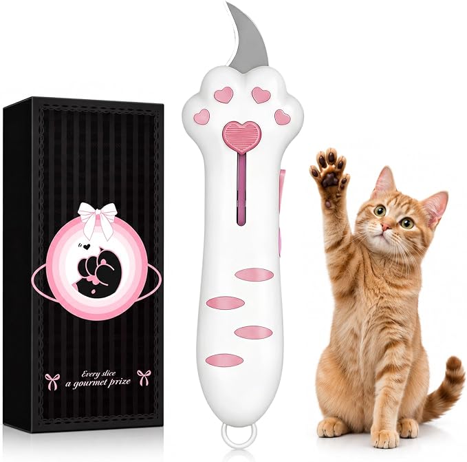 Cat Paw Retractable Box Cutter — Cute Kawaii Utility Knife | Portable Cat Claw Knife with Handle,Multifunctional Mini Utility Knife for Boxes Envelopes,Packages,Lock+One-Click Retract