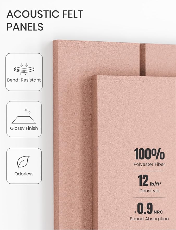 Fluxynara 36" x 24" Large Felt Bulletin Board, Pink | 6 Pack Cork Board Alternative with 30 Safe Adhesive Tabs, Pin Boards for Wall Decor, Home, Office, Classroom,Dorm