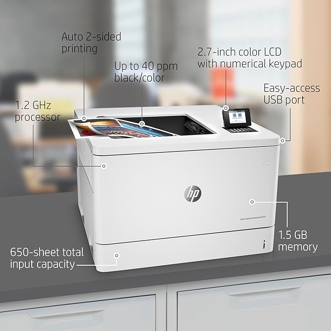 HP Color LaserJet Enterprise M751dn Printer with One-Year, Next-Business Day, Onsite Warranty (T3U44A), White