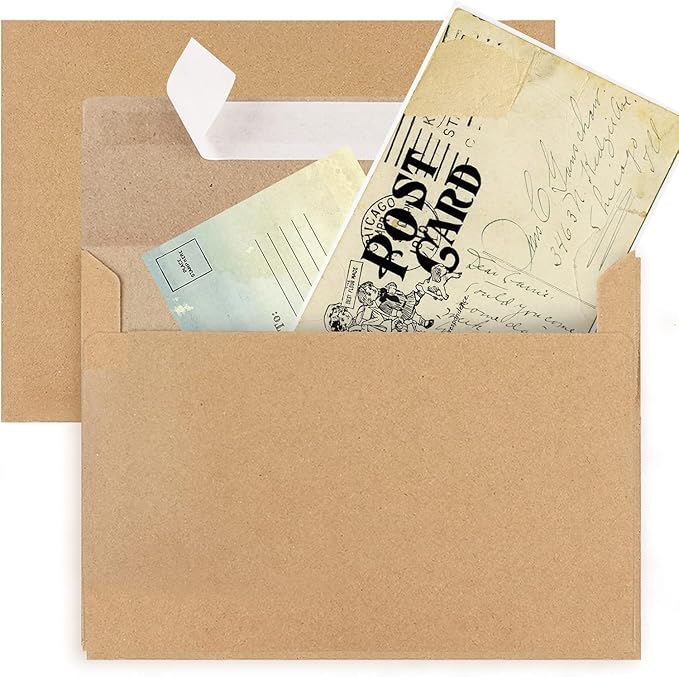 100 Pack Kraft Envelope,A7 Envelope,5x7 Envelopes for Invitations,Wedding, Baby Shower,Brown Kraft Envelopes for Personalize Gift Cards, Birthday Party
