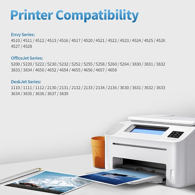 Remanufactured Ink Cartridges Replacement for HP 63 63XL Black Ink for HP Officejet 3830 3831 3832 4650 5255 5258 5200 4652 4655 3833 Envy 4520 4512 DeskJet 2130 2132 Printer (Black, 2-Pack)