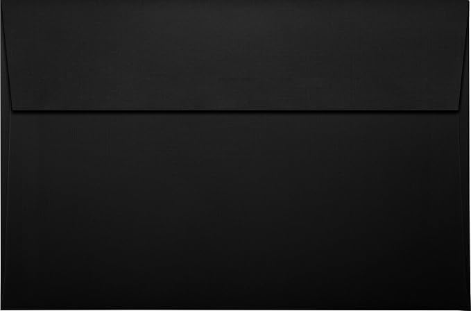 LUXPaper A9 Invitation Envelopes | Peel & Press | 5 3/4" x 8 3/4" | Black Linen| 80lb. Text | 250 Qty