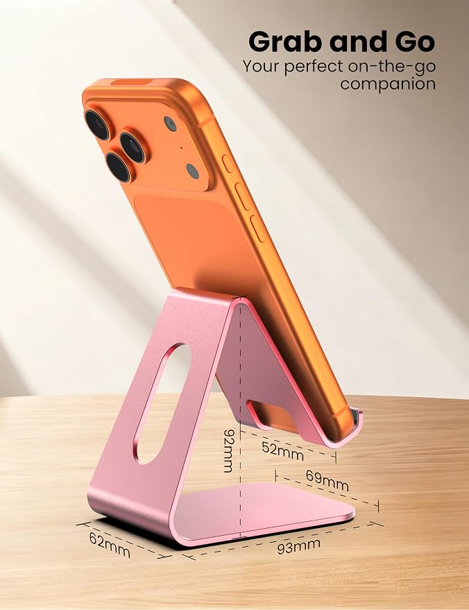 2Pack Phone Stand, Simple Cellphone Holder for Desk, Desk Phone Stand,Pink | Mini, Cute, Under 8" Devices, All Mobile Phones, iPhone 17, Switch OLED, Office Accessories