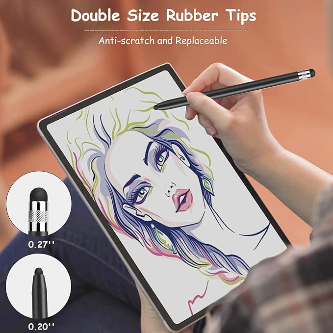 DIGIROOT 4 PCS Universal Stylus, 2-in-1 Stylus Pen for Touchscreen | Metal Barrel, High Sensitivity & Precision, Stylist Pens for All Touch Screens-iPad/iPhone/Samsung/Switch/Android