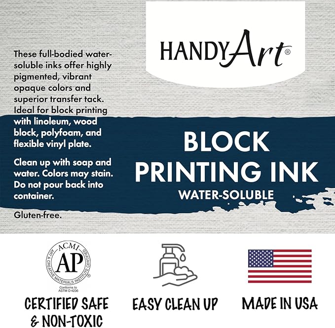 Handy Art 308-050 Water Soluble Block Printing Ink Tube, Brown, 5-Ounce