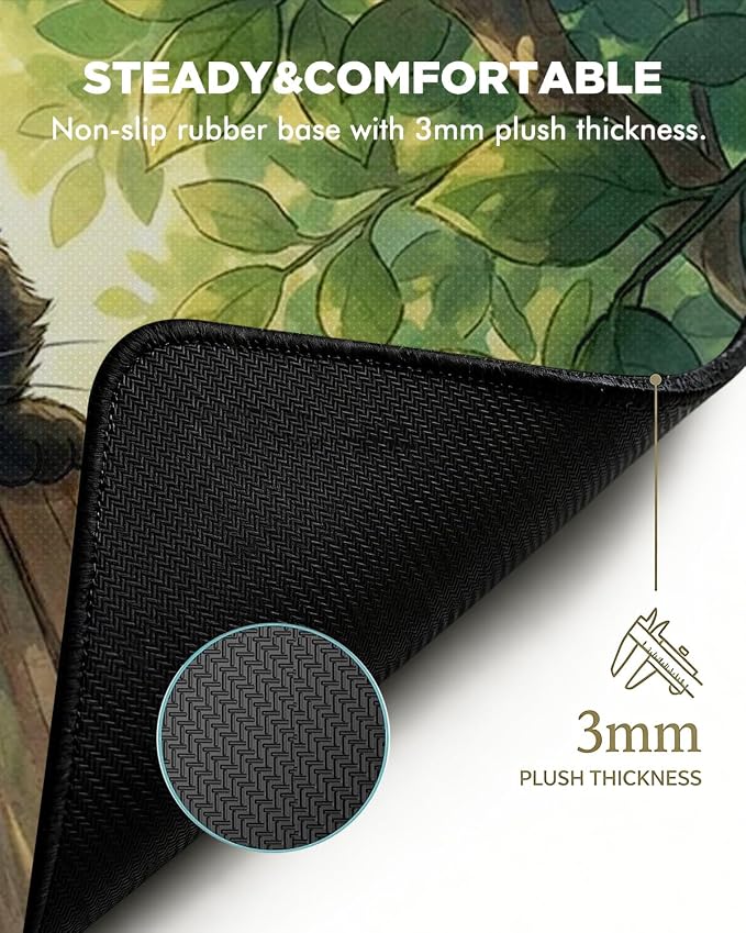 Mouse Pad, Desk Mat, 31.5x11.8in Large Mousepad, Kitten | Desk Pad with Stitched Edge & Rubber Non-Slip Bottom, Gaming Mouse Pad, Extended Mousepad for Home, Office