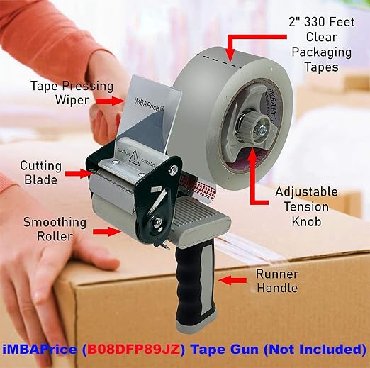 iMBAPrice 2-Inch Clear Packing Tape 6 Rolls x 110 Yards | Strong Adhesive Shipping & Moving Tape, Attaching Mailing Labels (660 Total Yards)