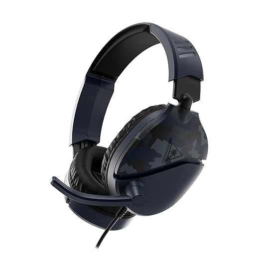 Turtle Beach Recon 70 Multiplatform Gaming Headset for Xbox Series X|S, Xbox One, PS5, PS4, PC & Mobile w/ 3.5mm Wired Connection - Flip-to-Mute Mic, 40mm Speakers, Lightweight Design, Blue Camo