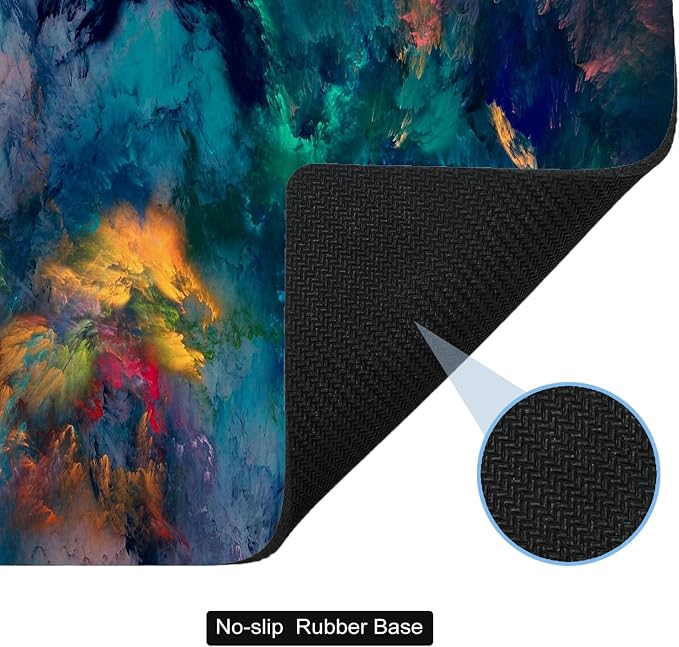 Small Mouse Pad Cute, Mini Mouse Pads for Wireless Mouse and Laptop, Travel Mousepads with Designs - Color Splash/Colorful Clouds, Portable Mousepad with Non-Slip Rubber Base - 5.5 x 7 in