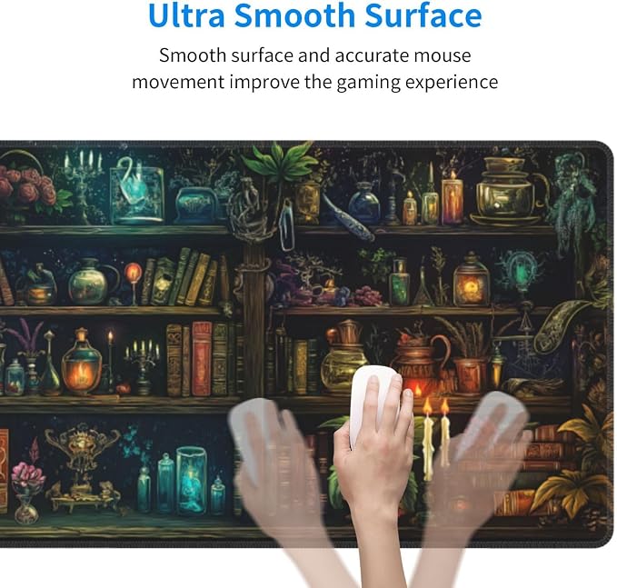 Library Mysterious Mouse Pad XL Large Mousepad Non Slip Rubber Base Desk Mat for Laptop Computer Gaming 31.5" X 12"
