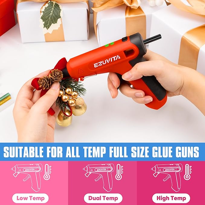 EZUVITA Full Size Hot Glue Sticks, 0.43” Dia x 8” Long, 60-Pack Black Hot Melt Glue Gun Sticks for All-Temp Full Glue Guns, Multipurpose for DIY Art Craft General Repairs, Festival Decorations