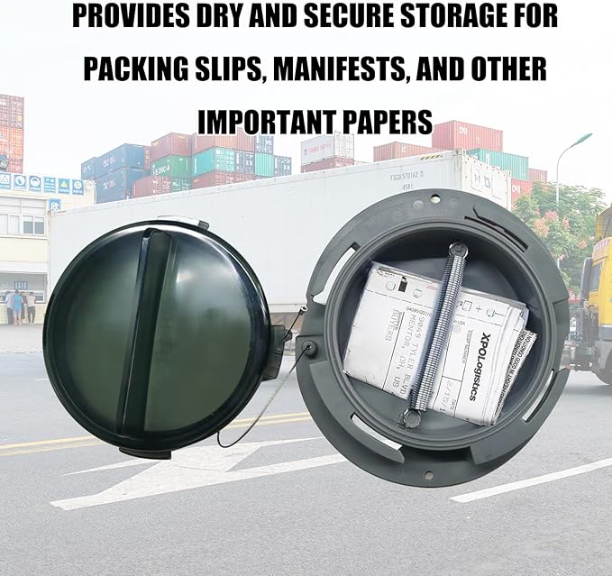 Truck and Trailer Twist Lock Document Holder with Wire Attached Cover, ABS Plastic Document Holder Kit (Opaque Gray) (8 PACK)