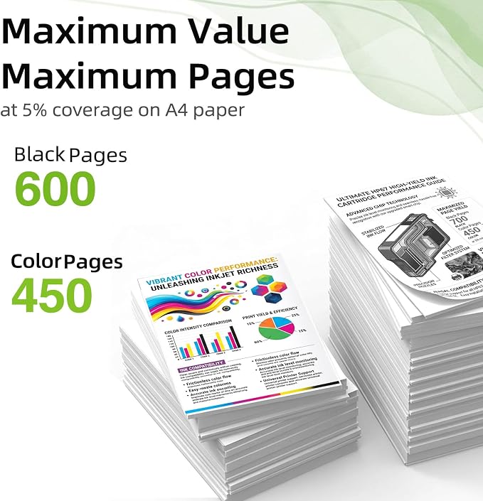 62XL Black Color Ink Cartridge 2 Pack Replacement for HP 62 XL HP62 HP62XL | High Yield Vivid & Crisp Combo Pack for OfficeJet 250 200 5740 5745 8040 ENVY 5660 7640 5540 7645 8000 5640 5665 5741 Printer