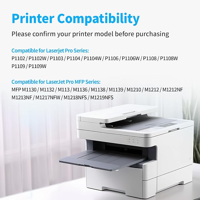 Compatible Toner Cartridge Replacement for HP CE285A 85A Toner Cartridge Use for P1102w P1102 P1109W M1217nfw M1212 M1212nf M1217 Printers, Black, 2 Pack