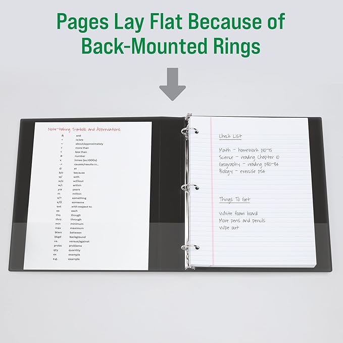 Office Essentials Economy View 3 Ring Binders, 0.5" Round Rings, 0.7" Spine, 100-Sheet Capacity, White Binders (12-Pack of 03422)