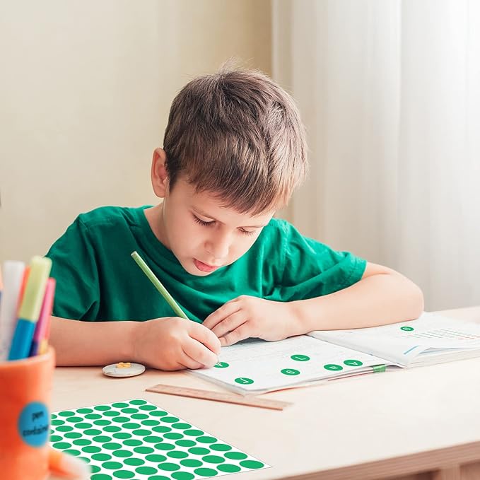 3500 Pieces Dot Stickers, 3/4 inch Green Coding Labels Circle, Circle Stickers, Price Stickers, Dot Stickers for Office Classroom Student（Green） (Pack of 2)