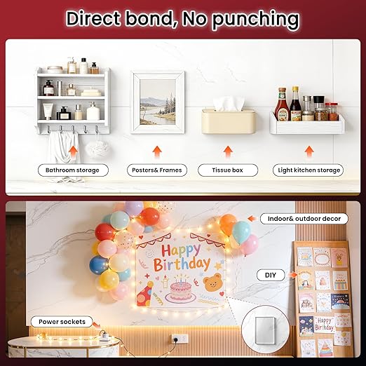NULTAT Double Sided Tape Heavy Duty, Nano Reusable, Removable, Washable Double Stick Tape for Wall, Multipurpose Clear Adhesive High Temperature Tape 1.18" x 120" (20 Feet)