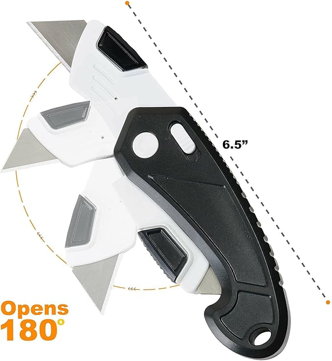 Lightweight Strong ABS Plastic Folding Utility Box Cutter (6 Pack)