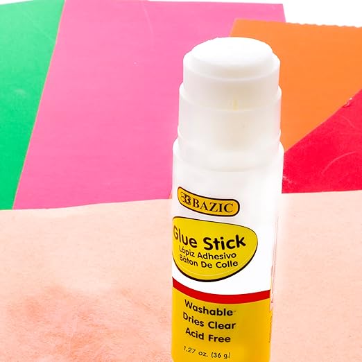 BAZIC Products Glue Stick 36g/1.27 Oz, Multi-Purpose Acid Free, Glue Sticks Set Ideal for Photos Paper Kids at School Home Office (2/Pack), 1-Pack