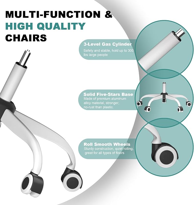 Mimoglad Office Chair, High Back Ergonomic Desk Chair with Adjustable Lumbar Support and Headrest, Swivel Task Chair with flip-up Armrests for Guitar Playing, 5 Years Warranty