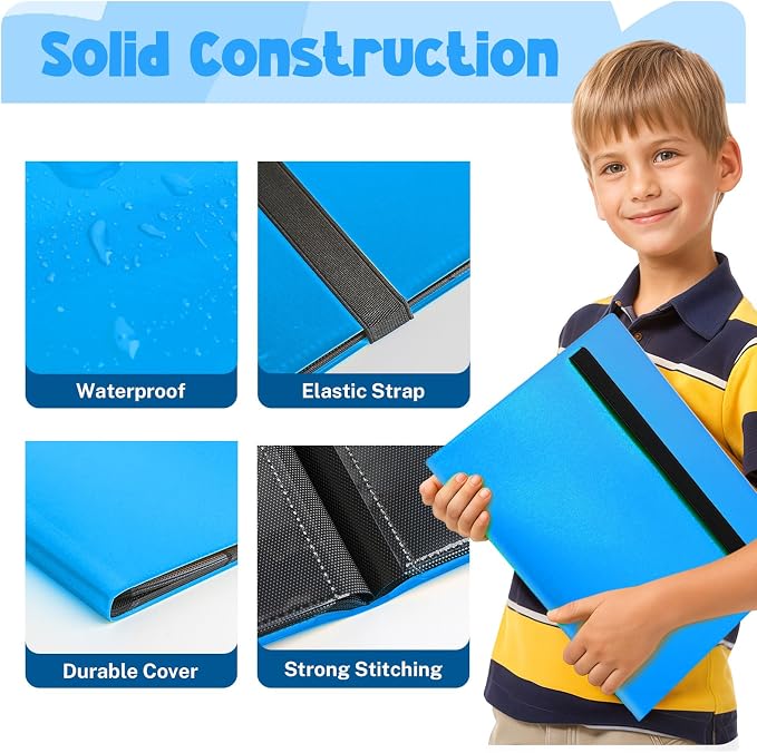 Card Binder, 9 Pocket Trading Card Album Folder,20 Pages, 360 Card Capacity Sports Card Binder, Premium Card Binders Compatible with MTG, TCG, Baseball Cards (Light blue)