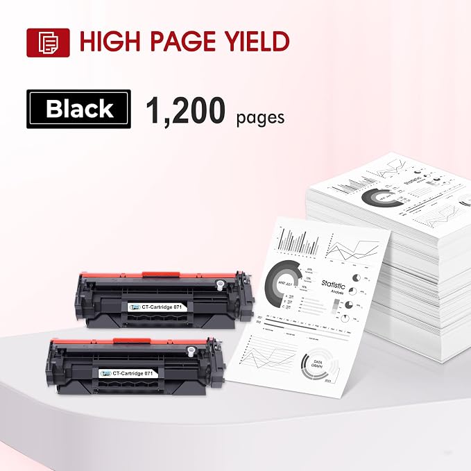 071 Black Toner Cartridge for Canon Cartridge 071 071H MF270 MF273dw 2 Pack | Compatible for Canon ImageClass MF273dw MF272dw LBP122dw LBP121dn MF275dw MF274dn MF271dn MF270 LBP120 Printer