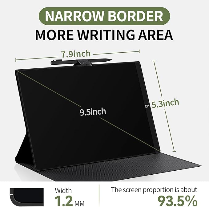 LCD Writing Tablet for Adults: 9.5 inch with Leather Case Reusable Erasable Notepad