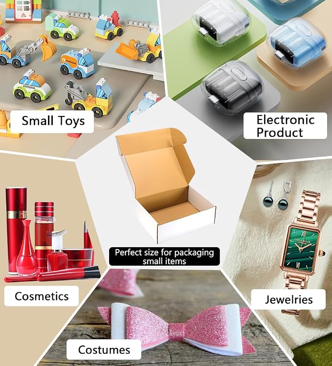 6x6x2 inches Shipping Boxes 25 Pack,TUKYLIL White Corrugated Cardboard Box,Mailer carton for Packaging Small Business,Gifts,Craft,Jewelry,daily supplies