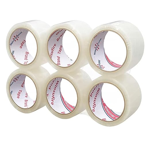 Strong Heavy Duty PackingTape for Shipping, Moving and Taping up Box, Clear Packing Tape,Total 390Y, 1.88 inch x 65 Yards,6 Rolls, Scotch Packaging Tape