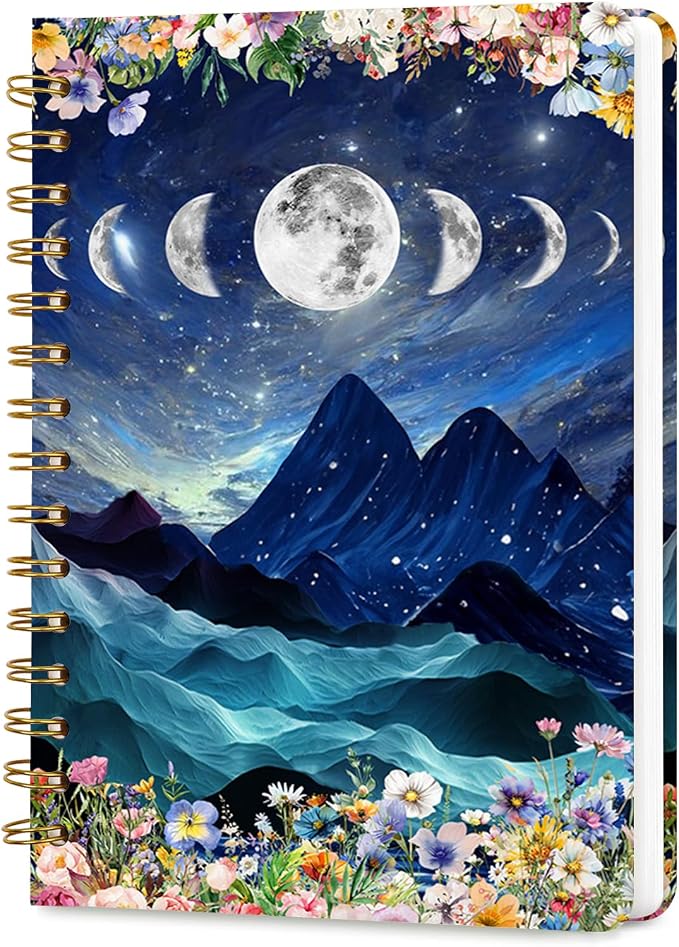 Lined Spiral Journal Notebook for Work A5, 160 Pages, Start Mountain | College Ruled Spiral Journal for Women, Hardcover with Elegant Design for Note-Taking, 5.5 * 8.25 inch