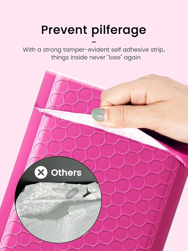 GSSUSA Pink Bubble Mailers 6x10 Small Padded Envelopes 9600 Pack,1 Pallet | Usable Size 6x9, Self-Seal, Waterproof Opaque Shipping Bags, Strong Adhesion, Pallet, Mailing Supplies, Business, #000