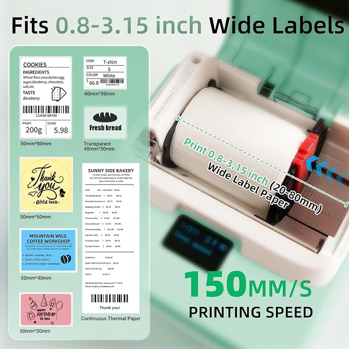 ORGSTA Label Maker Machine with Tape, 3 Inch Bluetooth Label Printer T003 | Compatible with Phone & PC, Sticker Printer for Small Business, Home, School, Thermal Barcode Printer with Multiple Templates