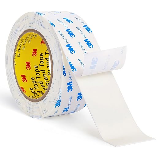 3M Double Sided Tape 2"×16.5Ft, Mounting Tape Heavy Duty No Residue | Removable PE Foam Tape Strips, Extra Strong Adhesive Tape Waterproof for Walls Home Office Decor Crafts Paint Picture Poster