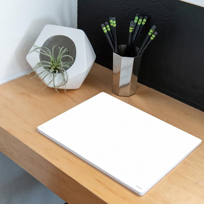 Dot Grid Notepads 8.5 x 11 inch, 2 Pack | Minimalist Dotted Memo Mouse Pads with Premium Thick Paper, Letter Size
