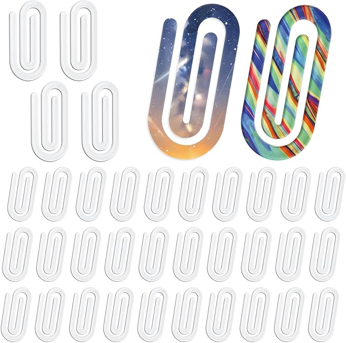 36PCS 4" x 2" Bulk Acrylic Sublimation Paper Clip Blanks Jumbo for Bookmarks Business Card Holders Envelope Holders Photo Album Clip Card Sublimation Giant Acrylic Paper Clips (36PCS)